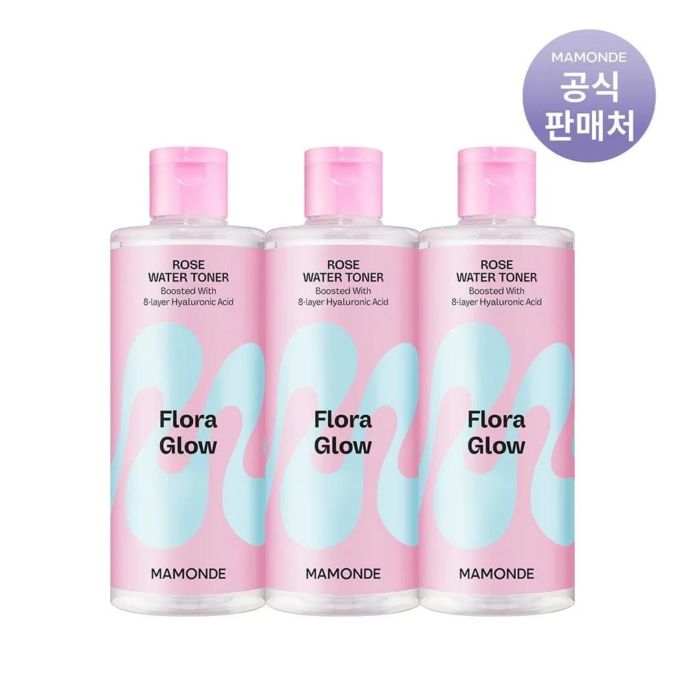 Тоник с розовой водой Flora Glow 300 мл (3 куска)