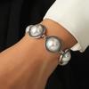 Vintage Style Alloy Electroplated Vintage Silver Bracelet Solid Turquoise Pearl Bracelet Women's Diamond Jewelry Bracelet