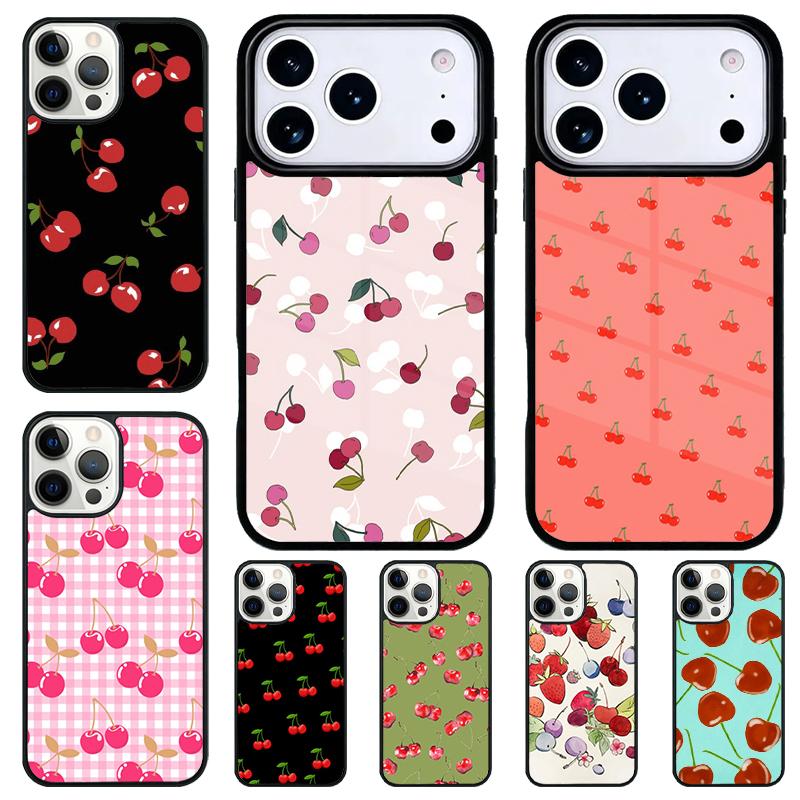 Чехол для телефона 'Красная вишня, летний фрукт', противоударный, для iPhone 17 Air 16e 15 11 12 14 13 Pro Max, Cover Coque