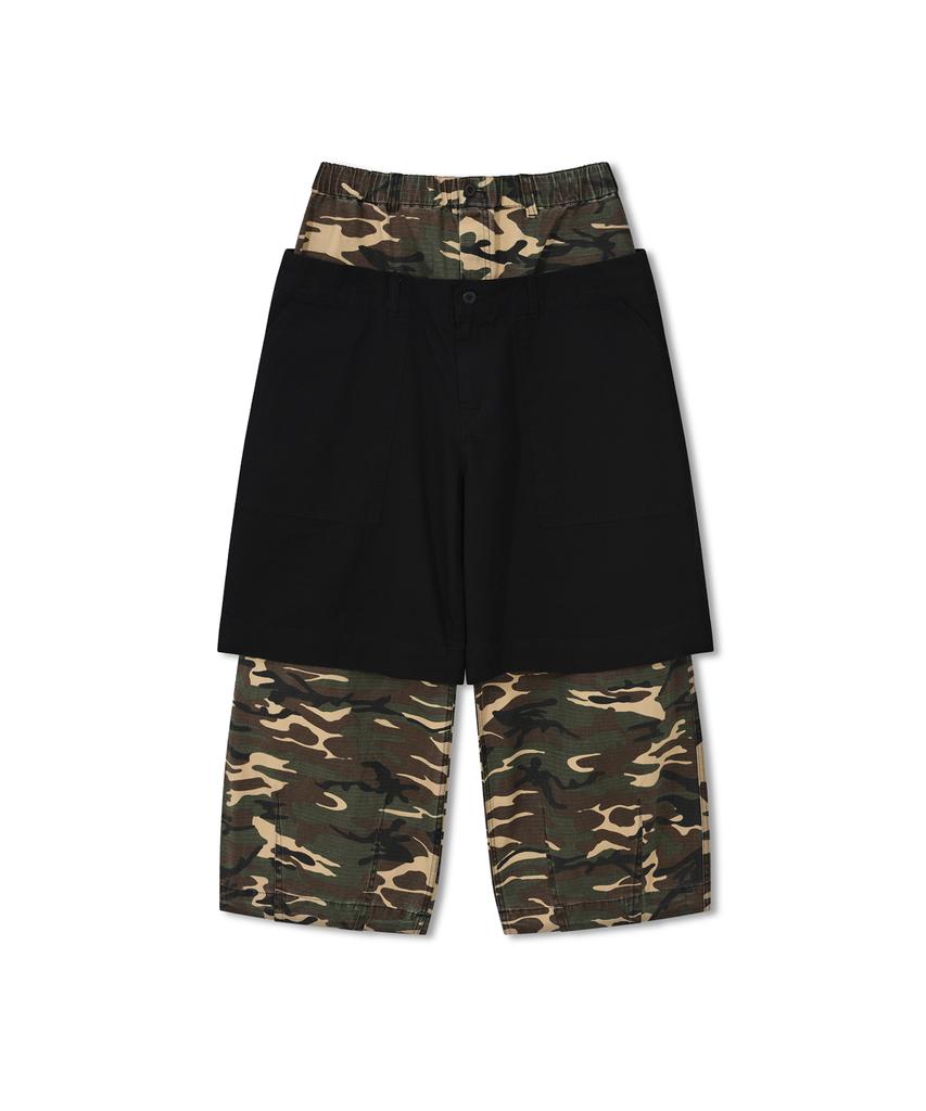 ANGLAN Double Waist Layered Pants - Camo