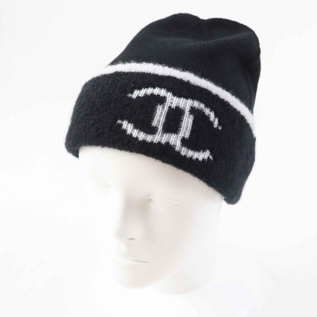 Pristine CHANEL gloves COCO Mark Bicolor Black White wool Women Used