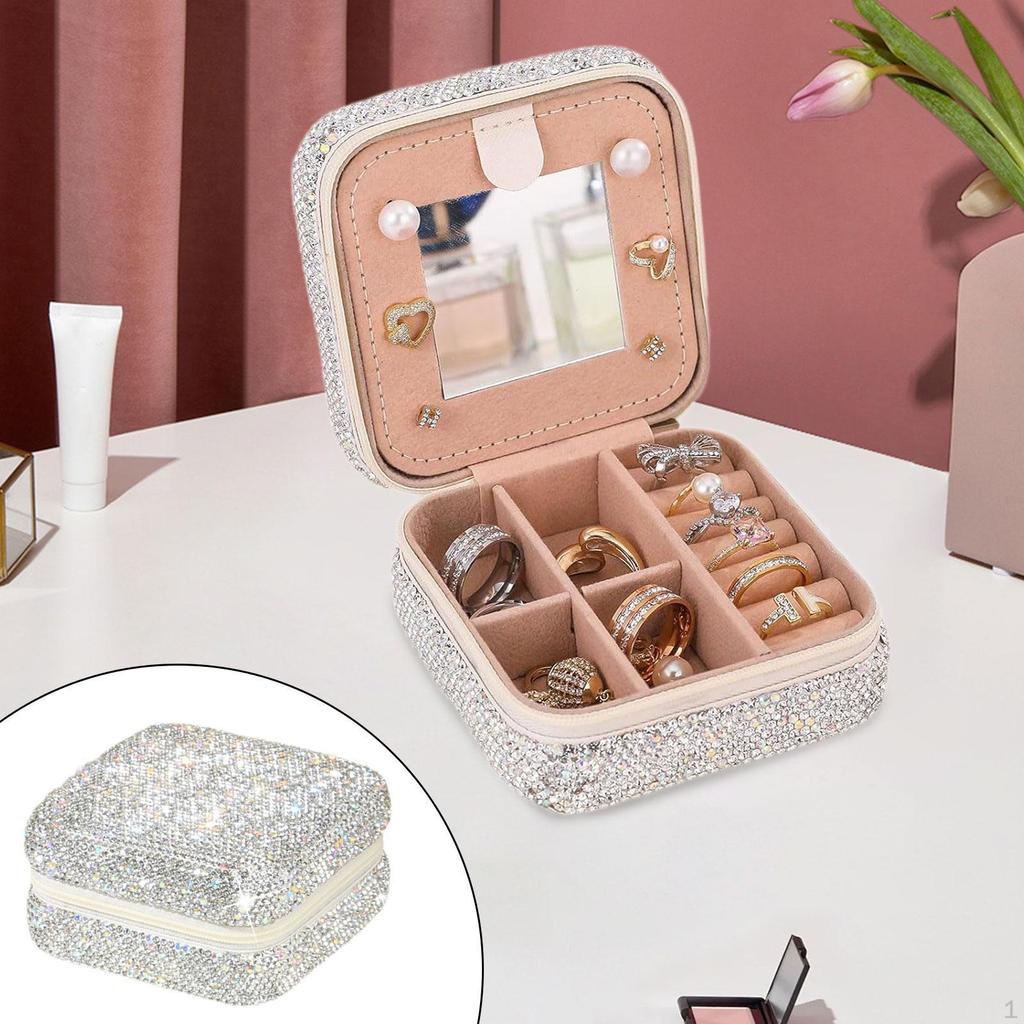 Стразы Шкатулка для украшений Декор для ювелирных изделий Шкатулка для ожерелий Серьги Органайзер для
