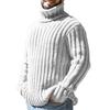 High-neck Sweater Men's Solid Color Slim-fit Knitted Top 2025 Autumn New Style