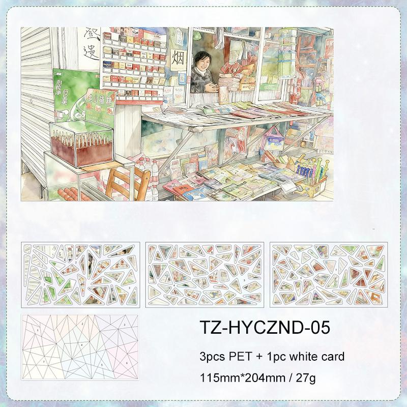 JIANWU Age of Innocence Series Vintage Life Character Landscape Material Collage PET Sticker Creative DIY Journal Stationery