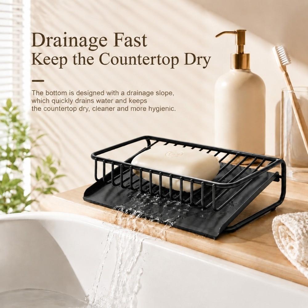 Plastic Bar Soap Holder Self Draining Soap Saver Dish Modern Sponge Dispenser Kitchen Sink