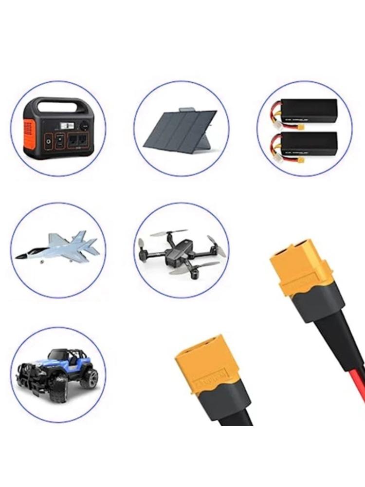 Переходник XT60 Female Plug To T60 Male Plug с силиконовым проводом 12AWG