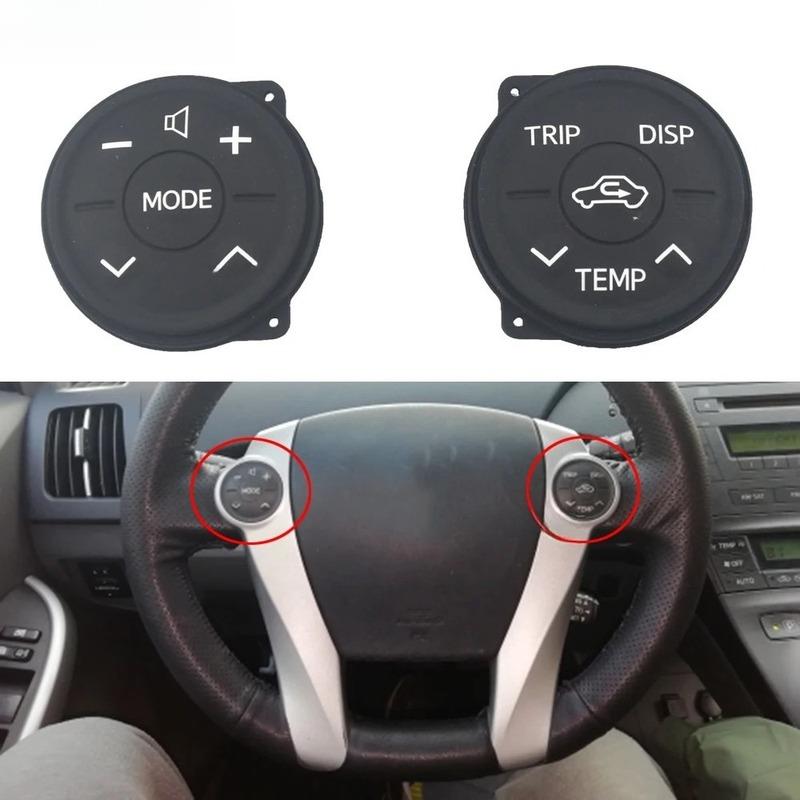 2PC Multifunction Steering Wheel Switch Control Button Panel Rubber For Toyota Prius 30 09-13 Prius Eco 10-13 ZWV30 XW30 10-12