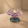 Rotating Resin Lotus Candle Holder Crystal Style Tealight Stand for Home Decor Meditation Wedding and Gift