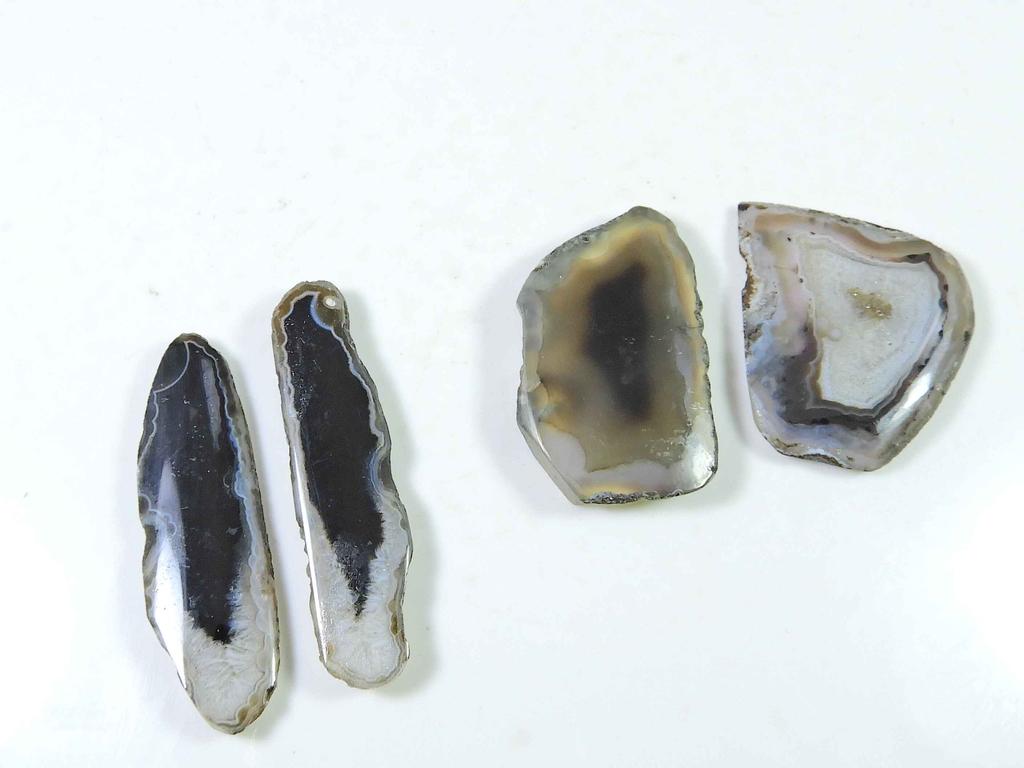 94 карата черный срез окрашенного друзового агата, пара, фантазийные россыпные драгоценные камни 32-42 мм SK-2231