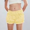 Pajama Shorts Women's Cute Baggy Style Elastic Low Plaid Boxer Bottoms Sexy Casual Summer Sleepwear