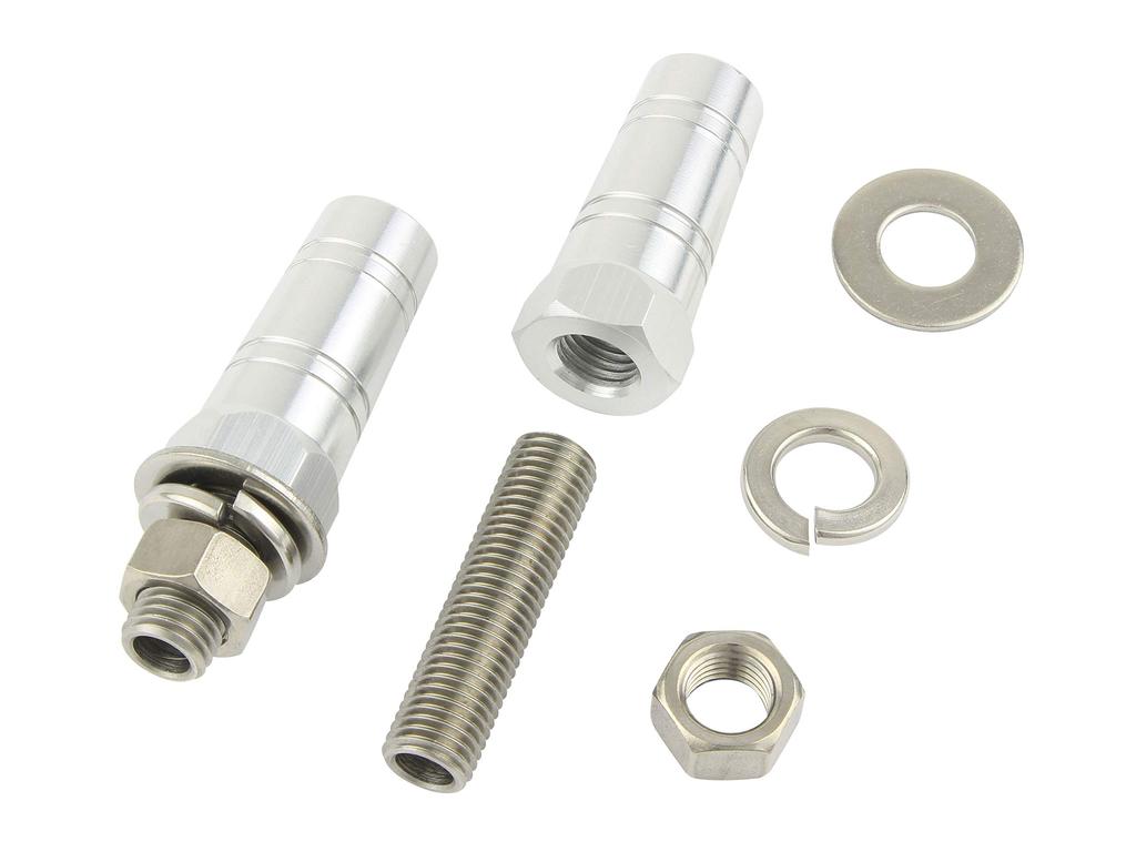 POSH 098103-03 Мотоциклетные аксессуары Последовательные удлинители 1,6 дюйма (40 мм) Серебристые шпильки M10x40 мм из нержавеющей стали