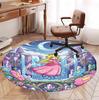 Princess Peach Toadstool Pattern Round Rug, Indoor/Outdoor Mat, for Picnic, Gameroom, Bedroom, Office, Living Room, Home Decor Carpet, Birthday Gift