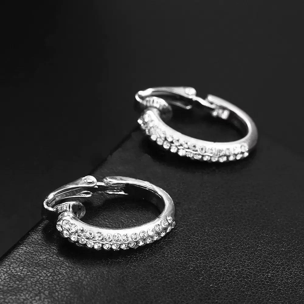 Блестящие серьги-каффы с цирконами: Не требующие прокола, Минималистичные, Легкая роскошь в стиле INS, Универсальные серьги-кольца высокого класса для женщин