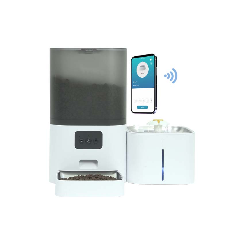 Smart Automatic Dog & Cat Feeder with 6L Food 2.5L Water Bowl Charge App-Controlled Waterproof Portable for Indoor Use EU Stock