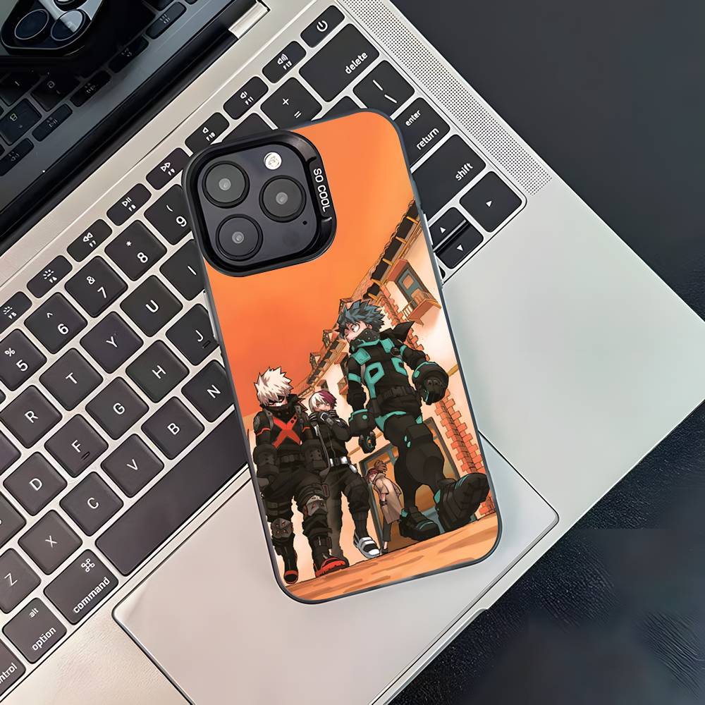 B-Бакуго Моя геройская академия Чехол для телефона для iPhone 17,16,15,14,13,12,11,Pro,XS,Max,Plus,Mini,SE4,E Черный Матовый Ударопрочный Чехол
