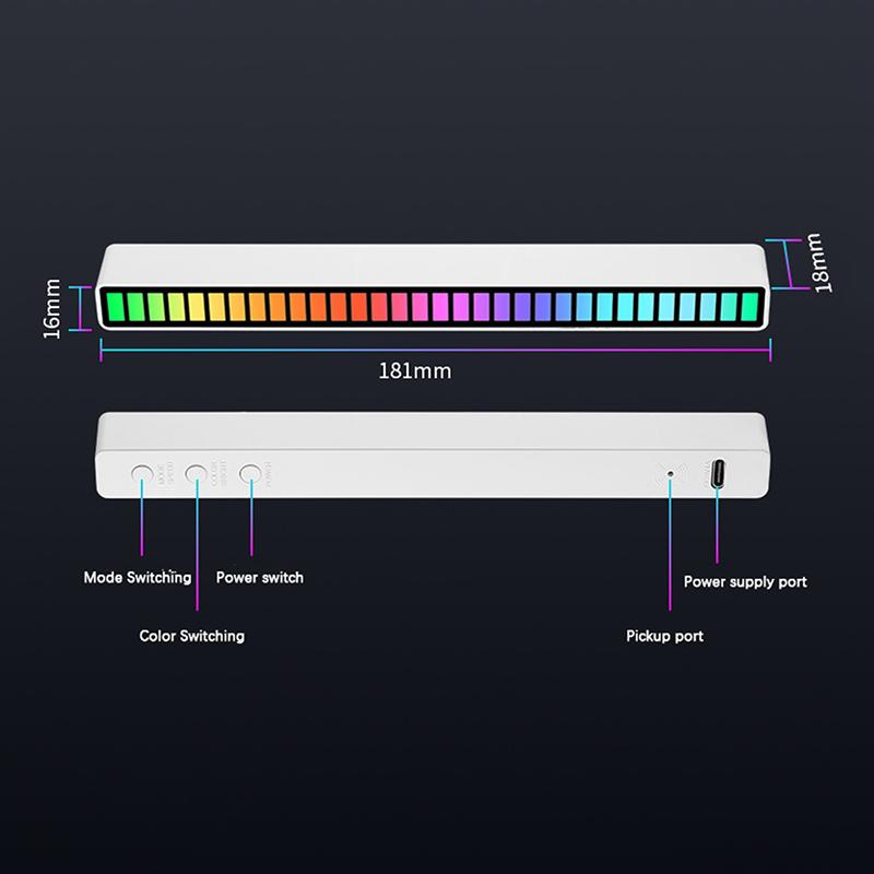 Rgb Голосовое управление Аудио Голосовое управление Музыкальный ритм Лампа Светодиодный атмосферный свет