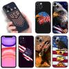 America USA Flag Phone Case For Apple iPhone 12 13 Mini 11 14 15 Pro Max 7 8 Plus X XR XS SE 2020 2022 Black Silicone Case