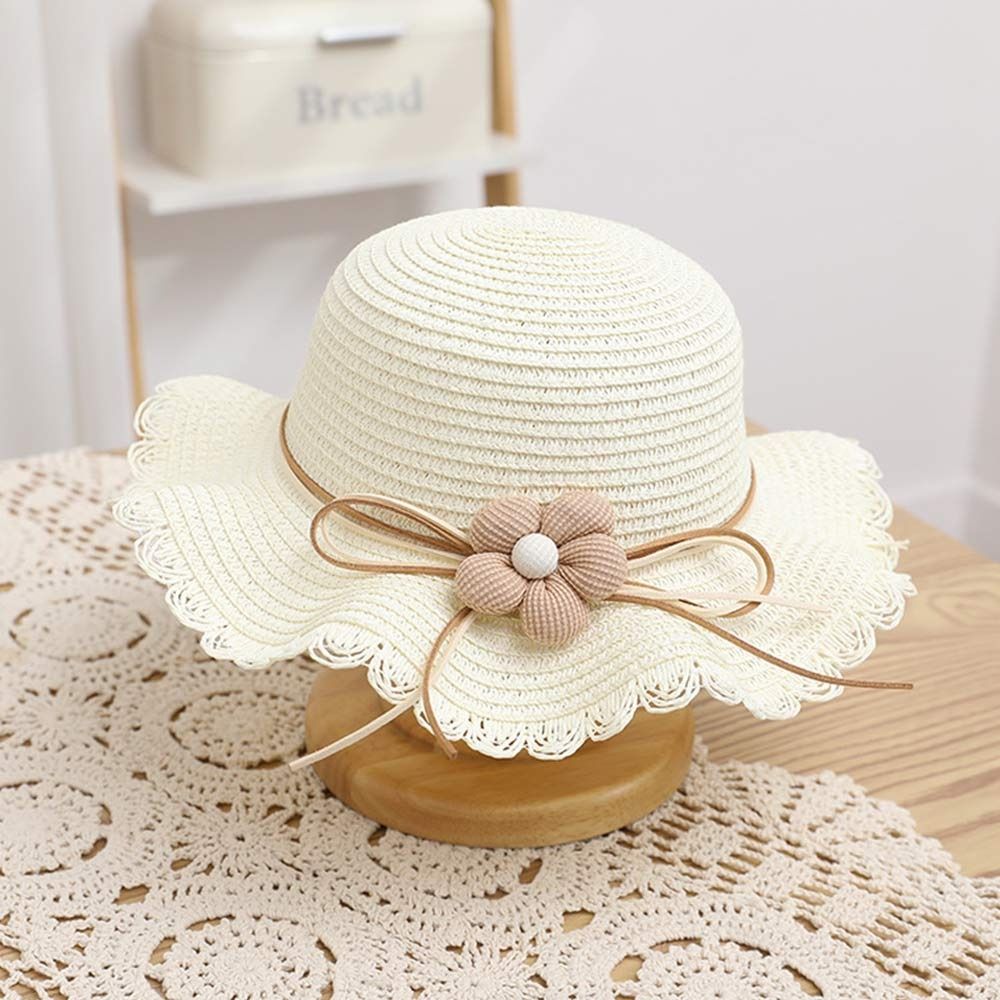 Breathable Kids Straw Cap Bag UV Protection Beach Cap Outdoor Bucket Hat Children Girls