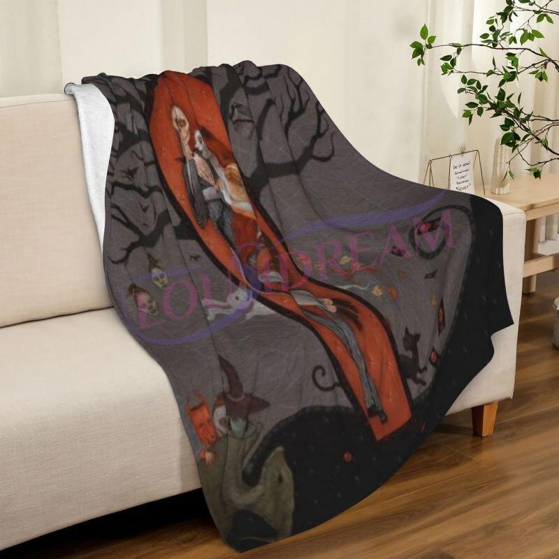 Одеяло серии Lover с 3D принтом, модное фланелевое одеяло для влюбленных на Хэллоуин, одеяло для дивана, уникальное рождественское одеяло с черепом
