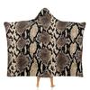 Cow Animal Texture Pattern Hooded Shawl Blanket, Home Outdoor Comfort Flannel Hooded Lazy Blanket