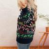 Women's Fashionable Long Sleeved Christmas Pullover Round Neck Casual Sweater Top