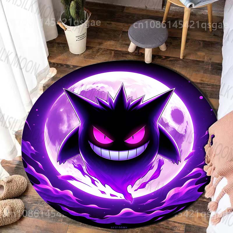 1 шт. Японские игры P-Pokemon G-Gengar Принт Круглый Ковер Коврик для Гостиной Спальни Ковер Фланелевый Нескользящий Ковер Подарок Potdemiel