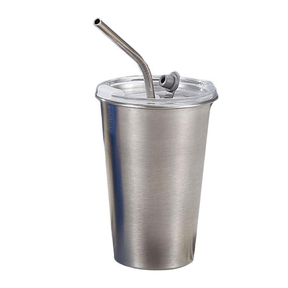 Stainless Steel Mug Travel Coffee Cup Lid With Straw