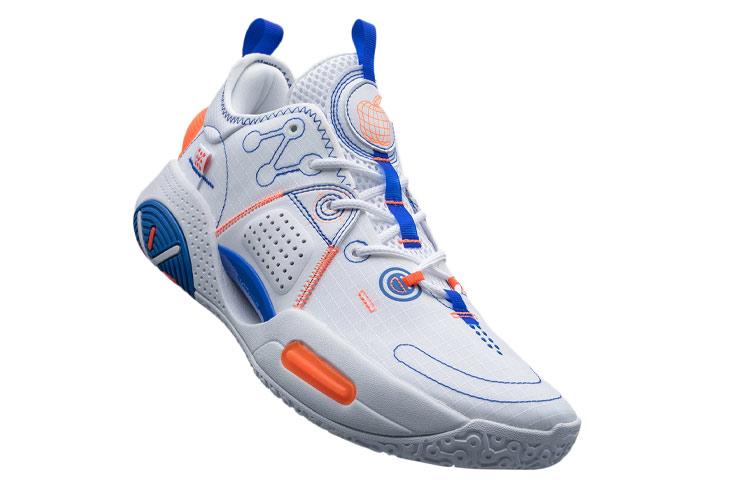 Li Ning All City 9 V1.5 Амортизация Rebound Низкие Повседневные Баскетбольные Кроссовки Мужские Белый Синий Оранжевый ABAR077-5