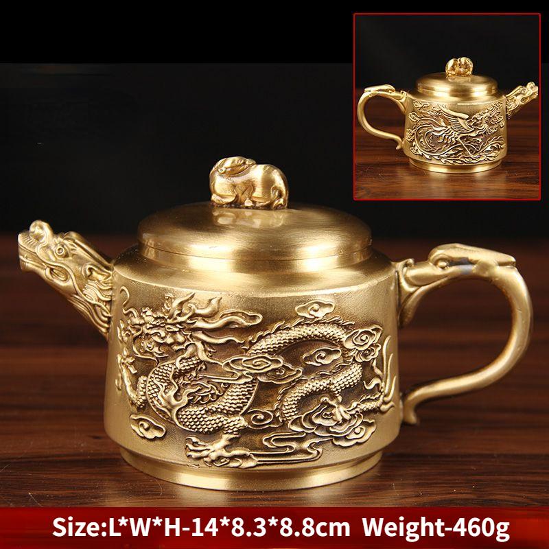 Чайник из матовой латуни, чайник для воды, домашний чайный сервиз, медная посуда, креативные украшения для чайника, изделия ручной работы