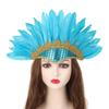 Adjustable Chief Headdress Head-mounted Carnival Costume Headwear Feather Headdress  Adult Kids