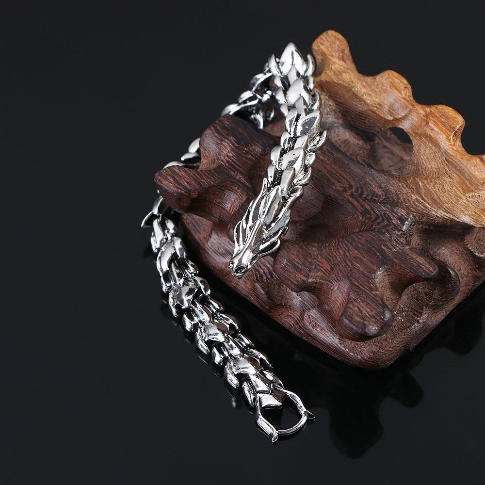 Silver Fashion Men's Jewelry Chain Bracelet Teenager jewelry Gold Dragon Bracelet Men's Accessories