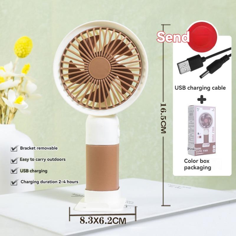 Простой домашний настольный мини-USB перезаряжаемый маленький маленький электрический вентилятор для студентов с держателем для мобильного телефона в общежитии