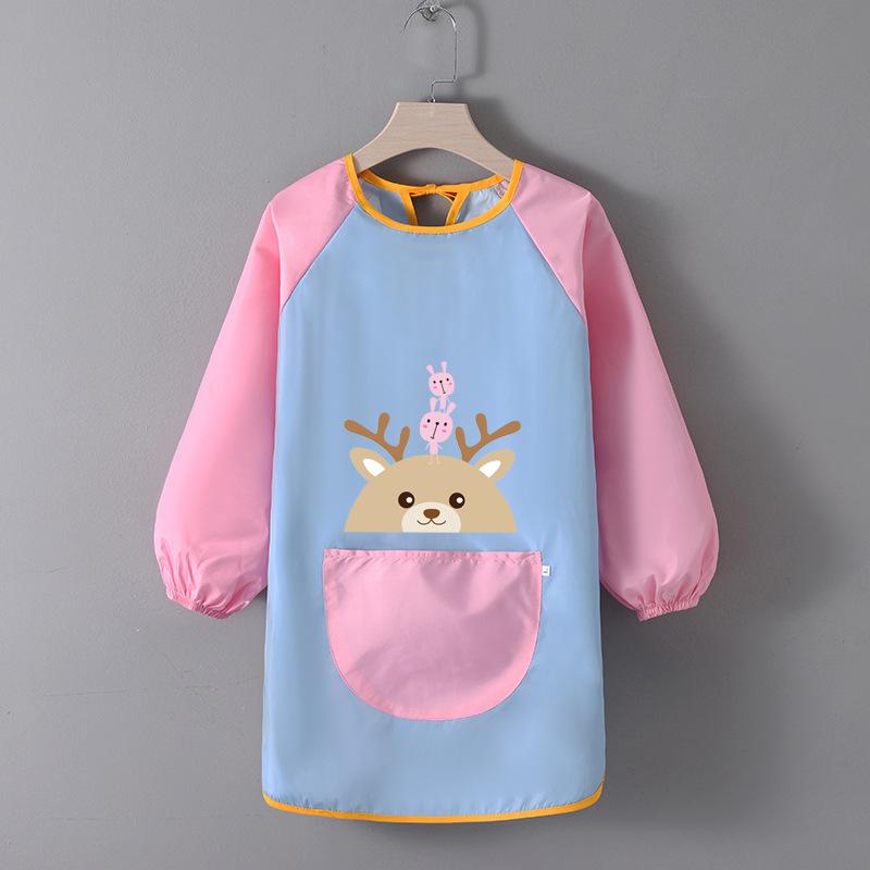 Детский водонепроницаемый художественный фартук с логотипом - Двусторонний фартук для рисования и еды