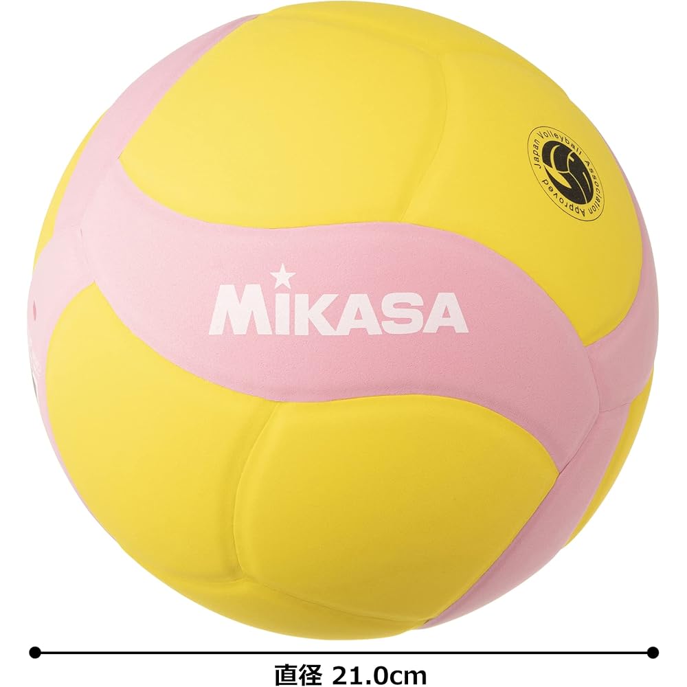 MIKASA Smile Волейбольный мяч Размер 5 Одобрен FIVB Желтый/Розовый Рекомендуемое давление 0,10-0,15 кгс/см²