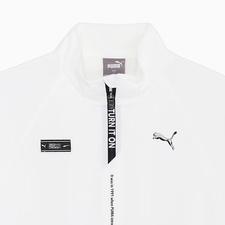Puma Куртка мужская с логотипом, на молнии, с воротником-стойкой, с длинным рукавом, белая 624901-03