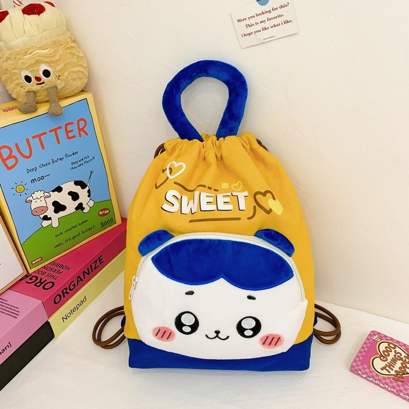 New Labubu Backpack Plush Pain Bag Cute Backpack Kapibala Canvas Bag Drawstring Bag CLE