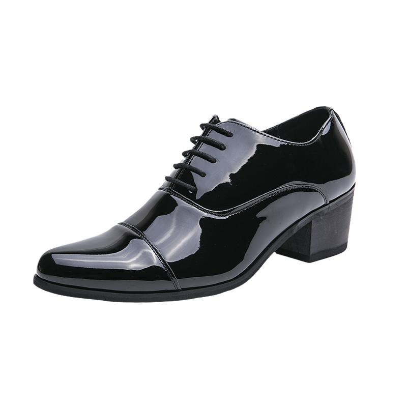 Модные повседневные деловые мужские туфли на высоком каблуке из лакированной кожи Модные и универсальные стили Свадебные вечерние туфли для отдыха на природе Деловая обувь