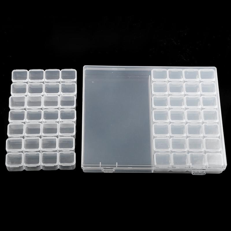 56 Grids Jewelry Box DIY  Drill Box Nail Art Organizer for Rhinestone Bead Storage for Case for Rings Ea