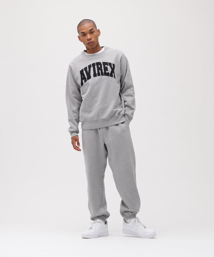 AVIREX CREW NECK L/S SWEAT LOGO 783-3932003 men's XL oxford