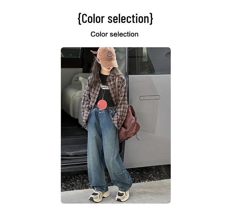 Джинсы широкие для девочек 2025 - Осенний повседневный стиль