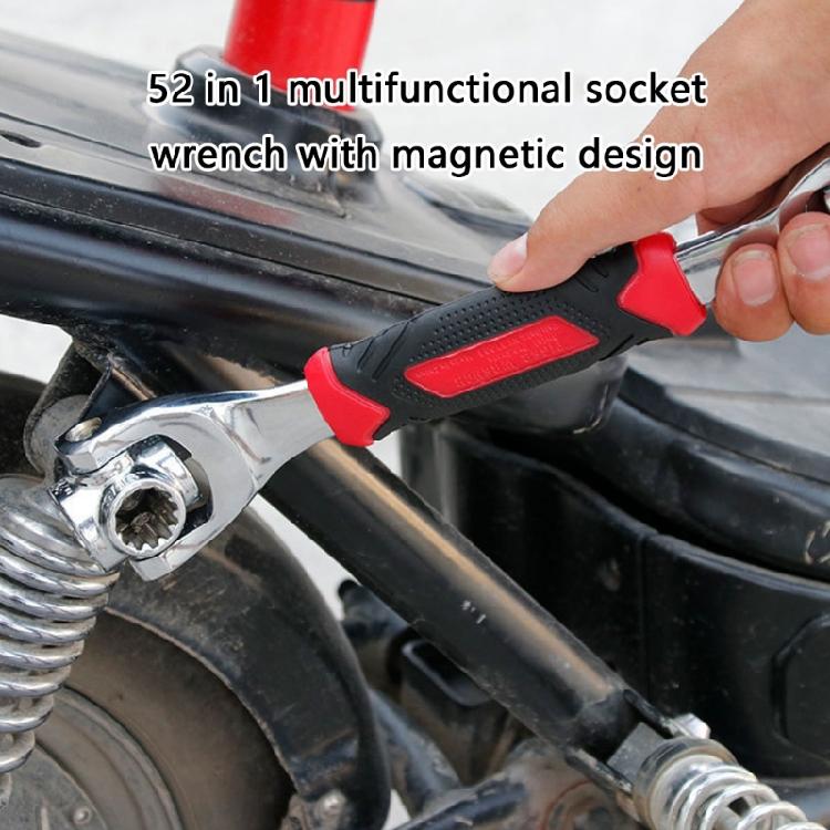 Industrial 52 in 1 Magnetic Socket Wrench Metal Construction Double Head Wrench for Professional Technicians