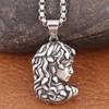 Vintage Small Size Medusa Pendant Necklace Gothic Stainless Steel Mythology Gorgon Necklace for Men and Women Party Gift Jewelry