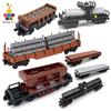 Креативный набор строительных блоков «Немецкий грузовой поезд» - Вагоны для камня/угля/низкорамные. Игрушка для самостоятельной сборки