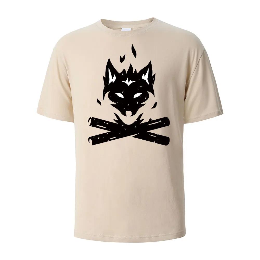 Футболка с принтом Black Fox Streetwear для мужчин, 100% хлопок, летние дышащие топы с короткими рукавами, футболки большого размера с круглым вырезом