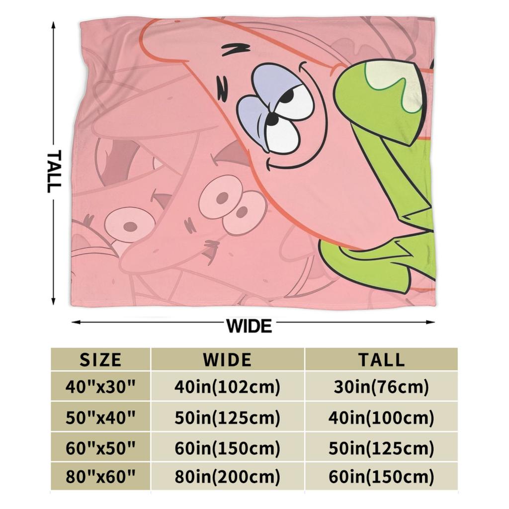 Patrick Star Blankets SpongeBob SquarePants Fuzzy Funny Warm Throw Blanket for Home Restaurant Spring/Autumn