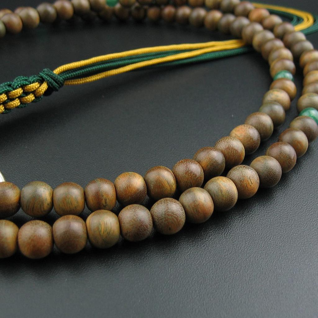 Миоренка Буддийские четки Сото Дзен для мужчин Формальные молитвенные четки Зеленый сандал Древо жизни Индийский жад Индивидуальный шаку 2 В комплекте молитвенный мешочек