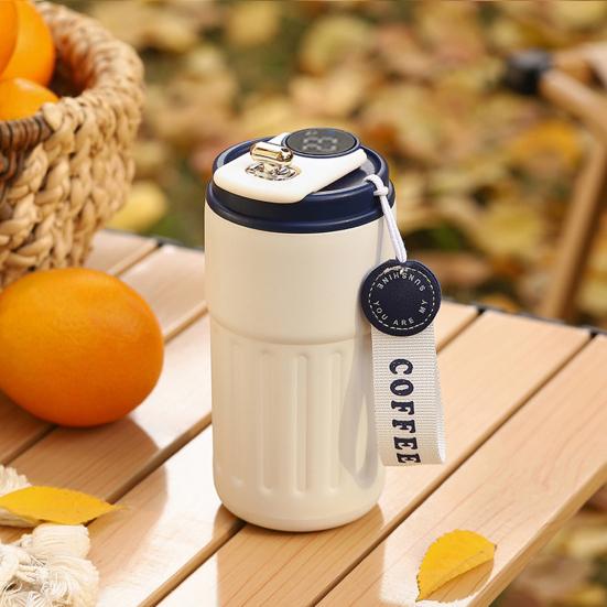 Умная термоизоляционная чашка емкостью 450 мл с герметичной крышкой и дисплеем температуры для домашнего офиса на открытом воздухе