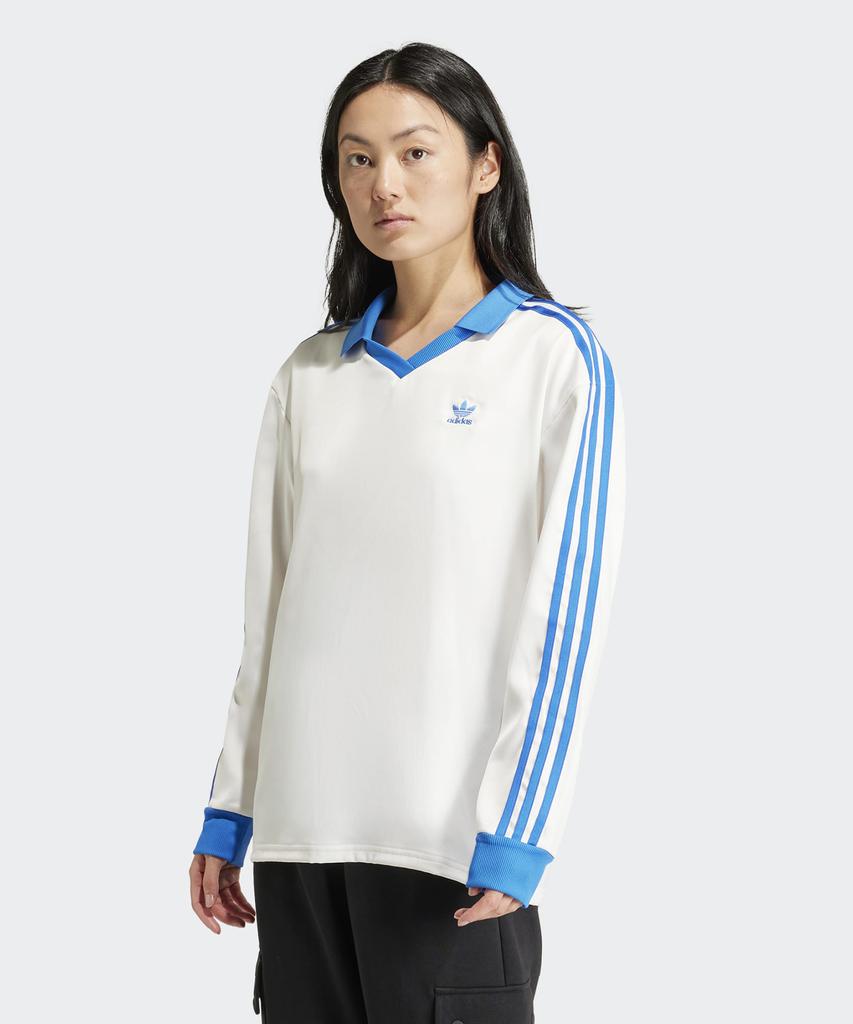 adidas 3S Сатиновая футболка с длинным рукавом - Белая:Синий / Ir6100