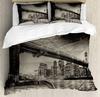3pcs Bedding Set Grey New York City Landscape Home Textile Duvet Cover Pillow Case Boy Kid Teen Girl Bedding Covers Set