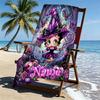 Custom Name Personalized Betty Boop Print Beach Towel, for Trip Camping Beach Party Home Decor, Birthday Gift for Family & Friends